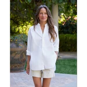 Frank & Eileen VICTORIA Italian Tuxedo Superluxe White Oversized Shirt Small
